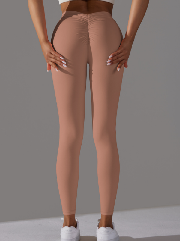 Sportlegging Dames Hoge Taille Scrunch Bum Diepe V-Rug