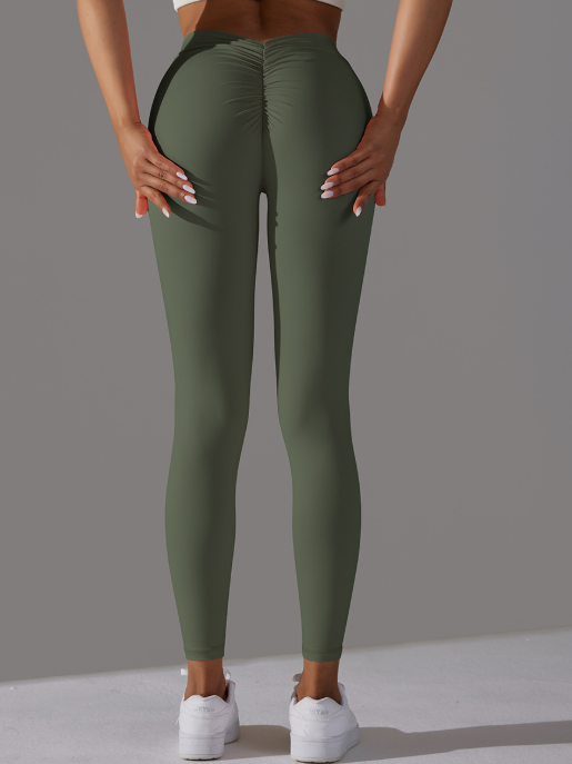 Sportlegging Dames Hoge Taille Scrunch Bum Diepe V-Rug