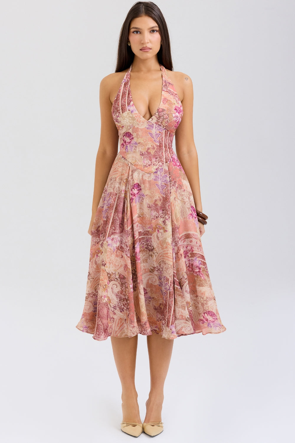 Midi Jurk Halter – Paisley Print Zomerjurk