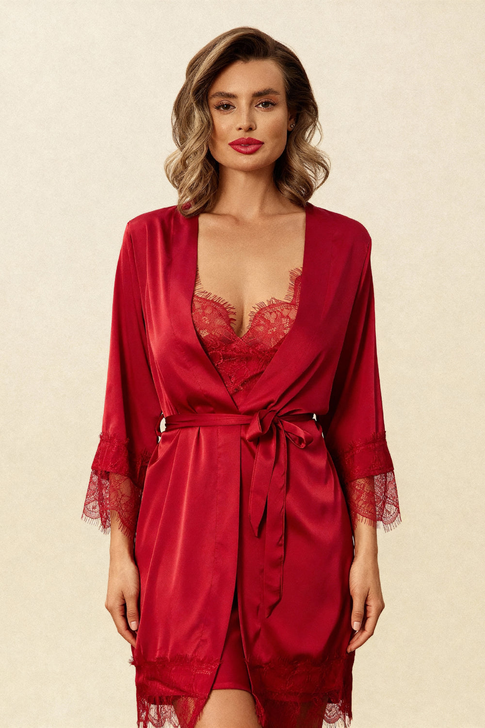 Satijnen Kimono Ochtendjas Dames