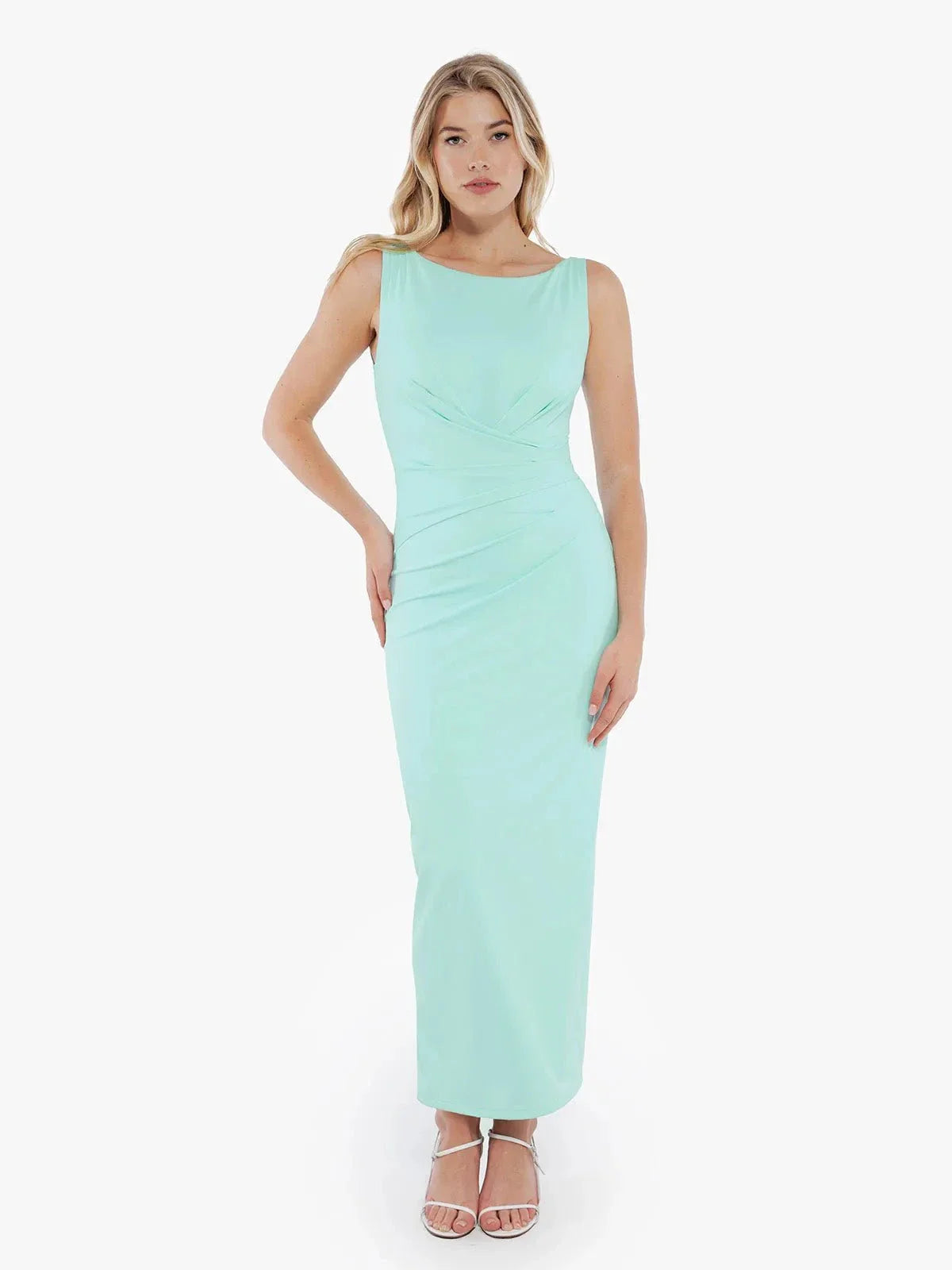 CAELIA – Shaping Boatneck Maxi Dress - LivingCurves Roze / XS