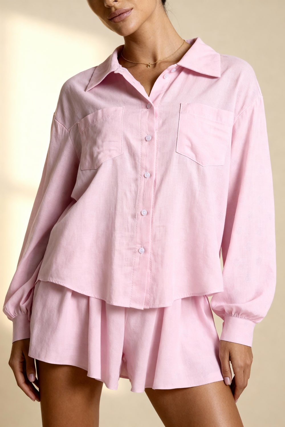 Comfortabele Pyjamaset Dames Oudroze