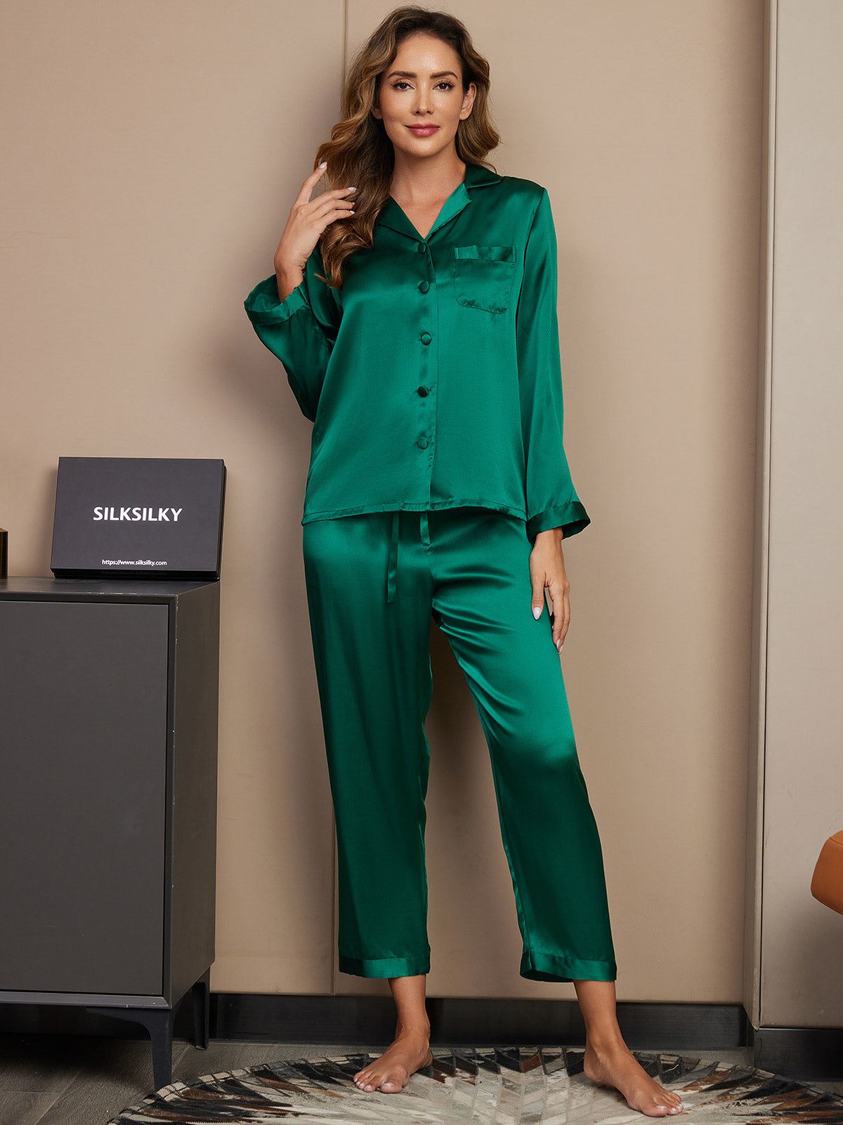 Luxe Satijnen Pyjamaset Moerbeizijde