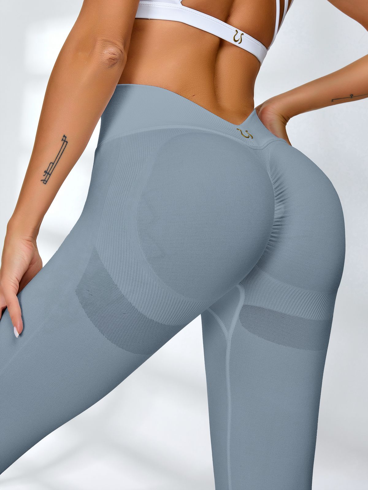 Sportlegging Dames Scrunch Bum Diepe V-Rug met Lift-Effect