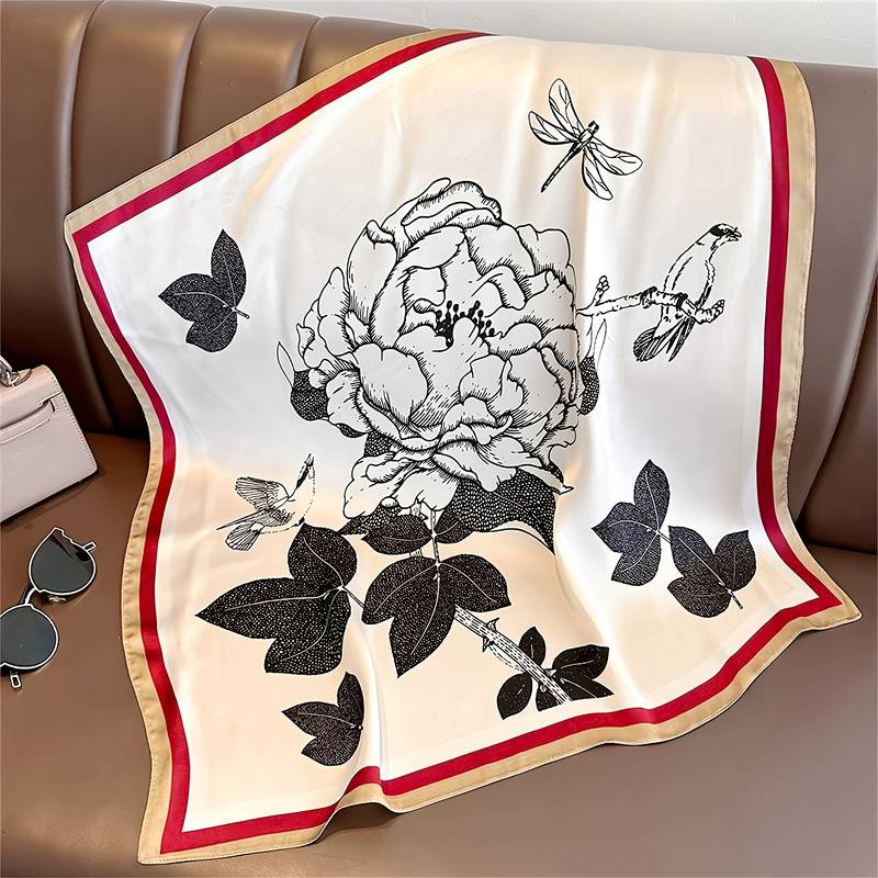 Dames Sjaal met Print en Bloemenprint
