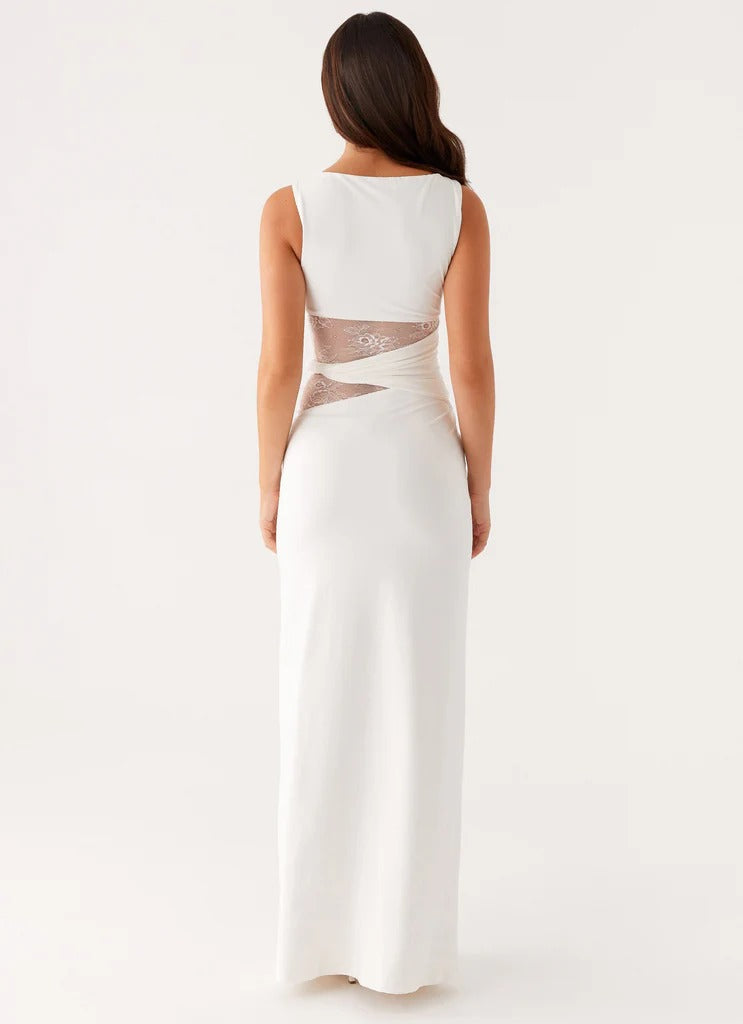 Maxi Jurk Ronde Hals – Kant Zomerjurk Dames