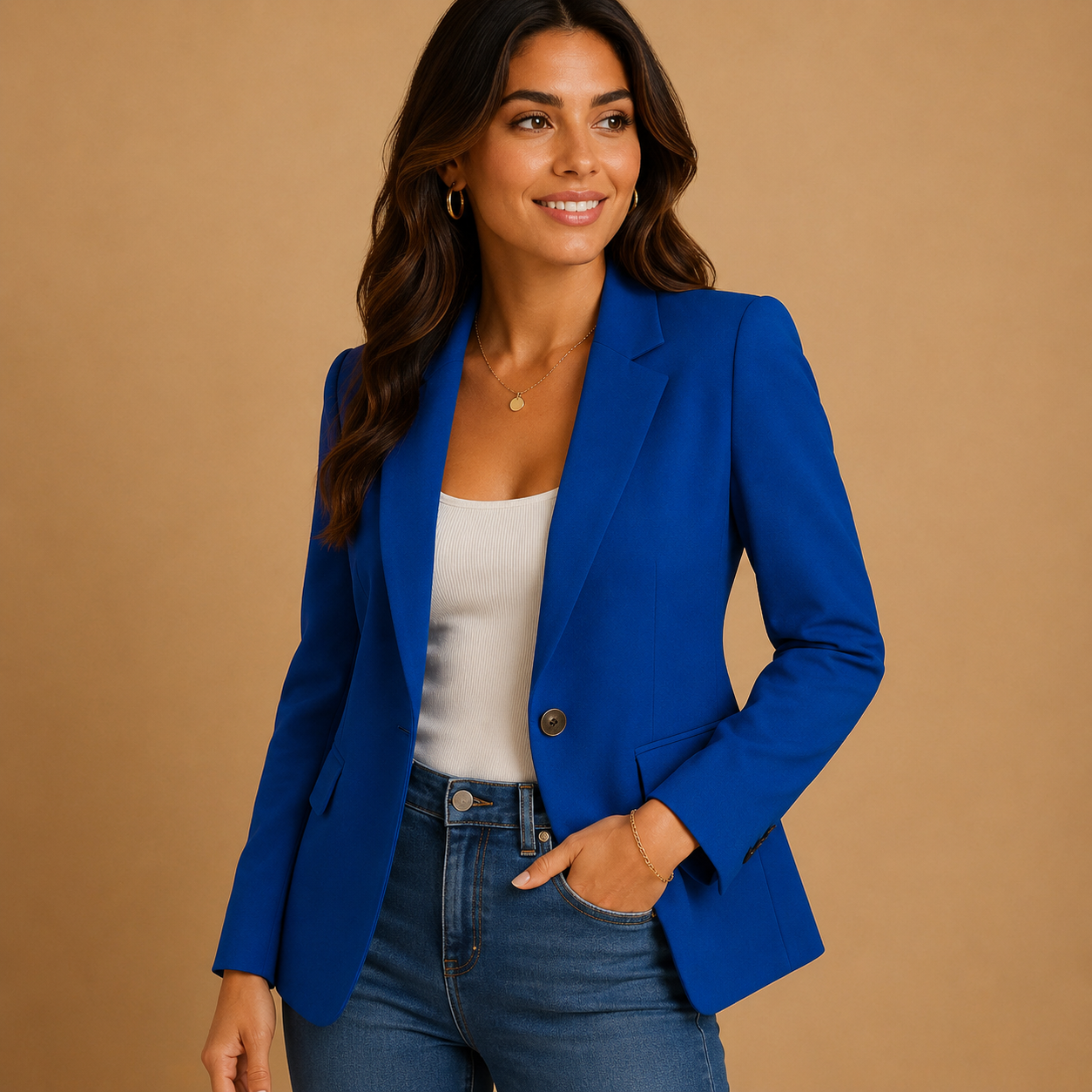 Dames Getailleerde Blazer Klassieke Snit | Rekbare Pasvorm | Kantoor & Werk