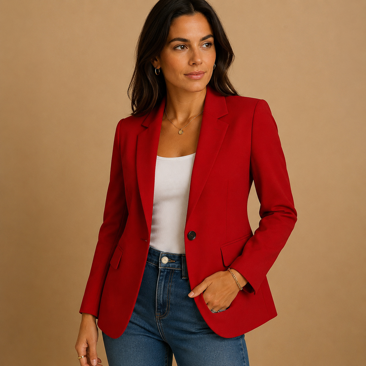 Dames Getailleerde Blazer Klassieke Snit | Rekbare Pasvorm | Kantoor & Werk