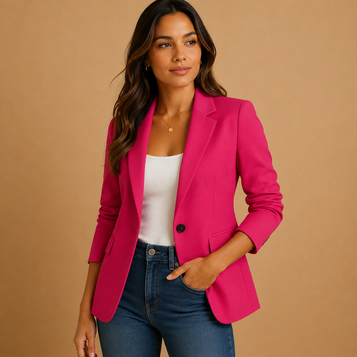Dames Getailleerde Blazer Klassieke Snit | Rekbare Pasvorm | Kantoor & Werk