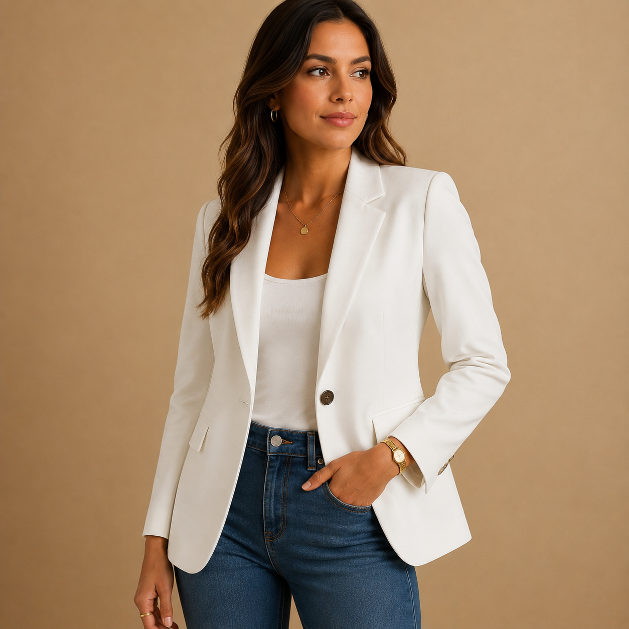Dames Getailleerde Blazer Klassieke Snit | Rekbare Pasvorm | Kantoor & Werk