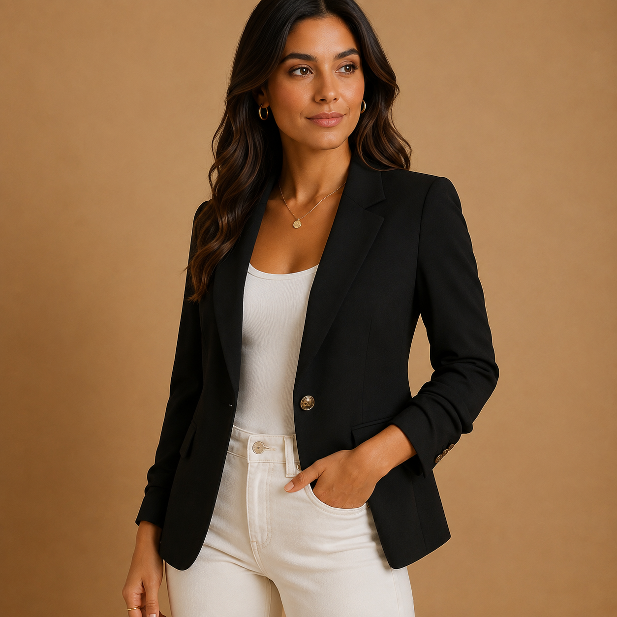 Dames Getailleerde Blazer Klassieke Snit | Rekbare Pasvorm | Kantoor & Werk