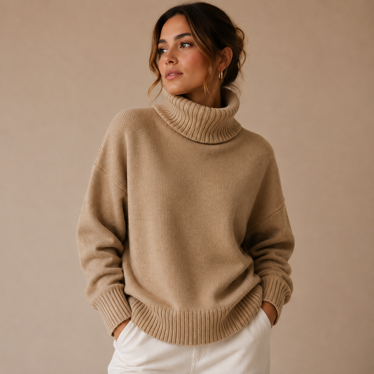 Dames Oversized Coltrui Hoge Col | Warme Breistof | Casual & Winter