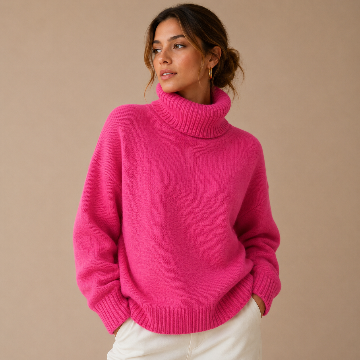 Dames Oversized Coltrui Hoge Col | Warme Breistof | Casual & Winter