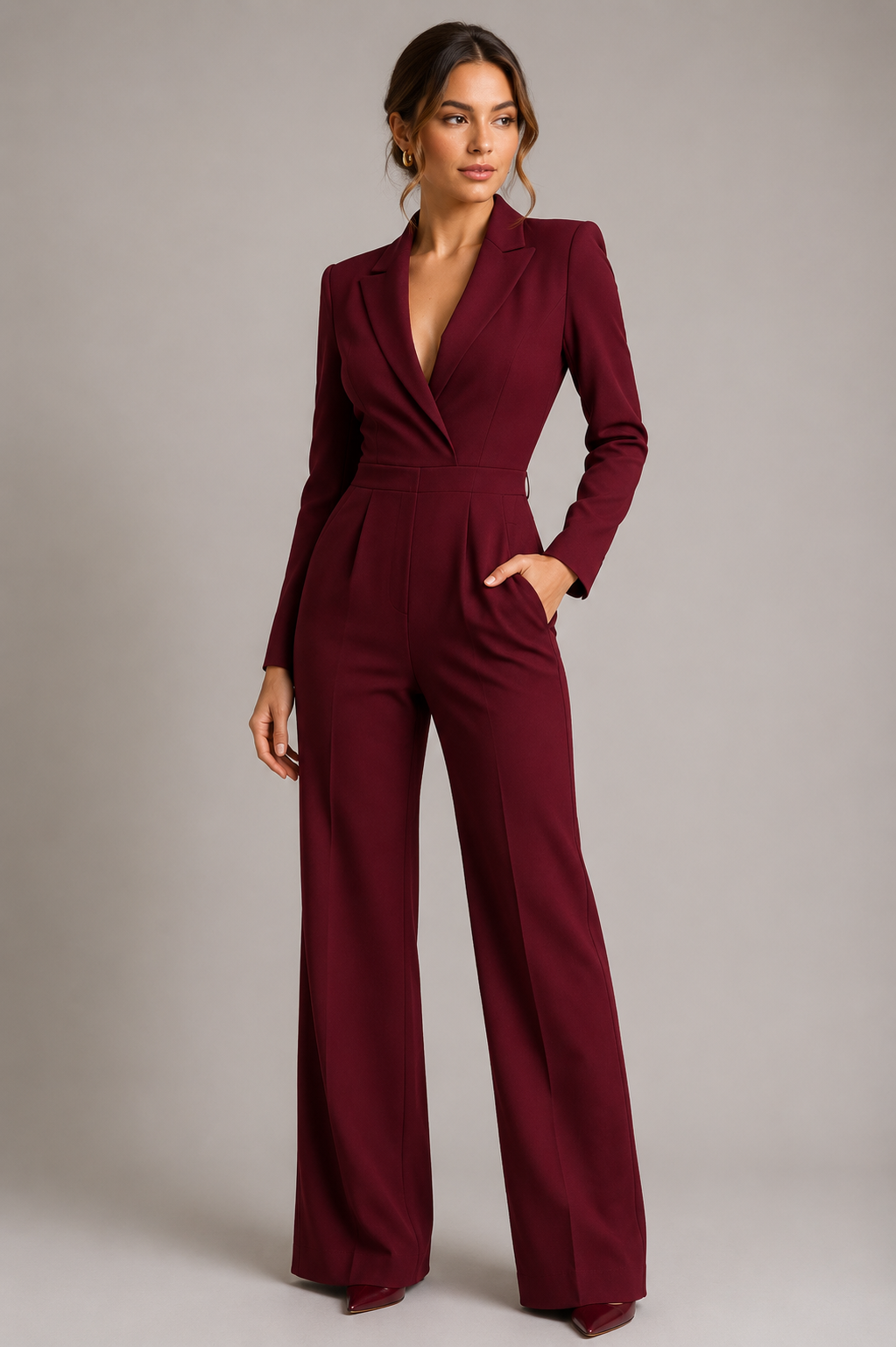 Dames Jumpsuit V-hals en Wijde Pijpen | Lange Mouwen | Feestdagen