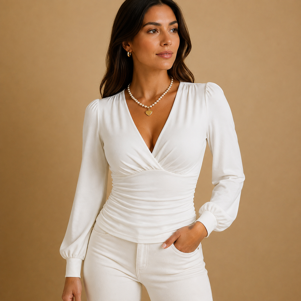 Dames Getailleerde Wikkeltop V-hals | Zachte Stretchstof | Kantoor & Casual