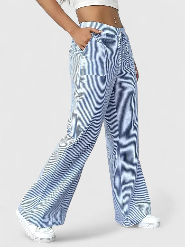 Dames Broek Elastische Taille Wijde Pijpen