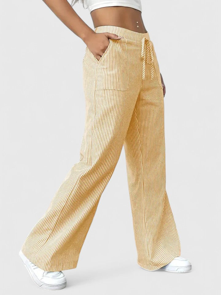 Dames Broek Elastische Taille Wijde Pijpen
