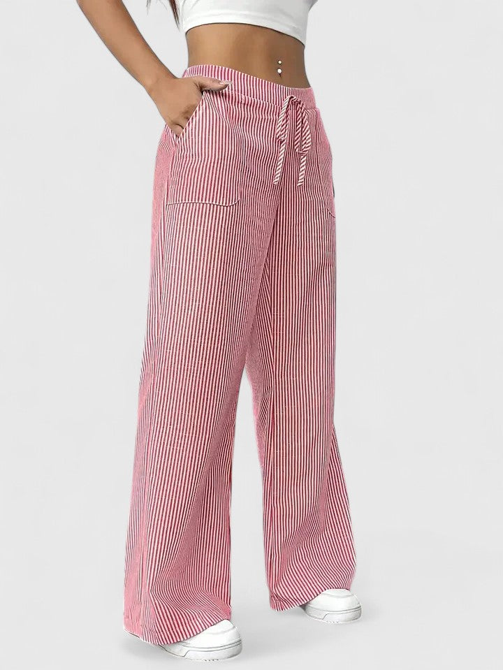 Dames Broek Elastische Taille Wijde Pijpen