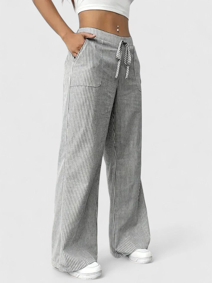 Dames Broek Elastische Taille Wijde Pijpen