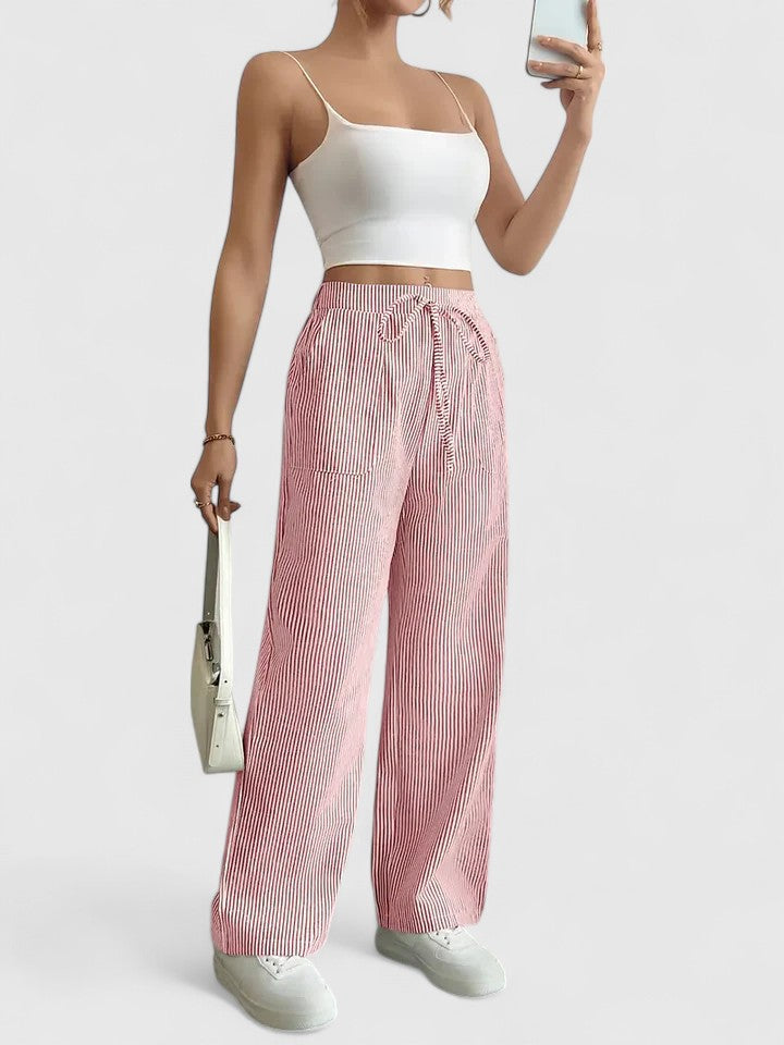 Dames Broek Elastische Taille Wijde Pijpen