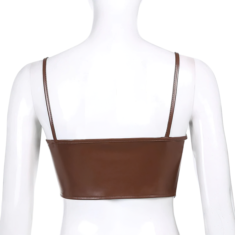 Leren Corset Top Dames – Mouwloos in PU-leer