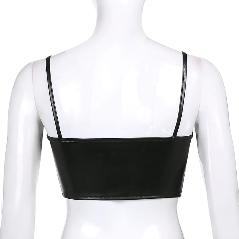 Leren Corset Top Dames – Mouwloos in PU-leer