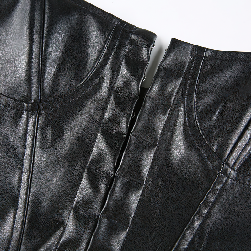 Leren Corset Top Dames – Mouwloos in PU-leer