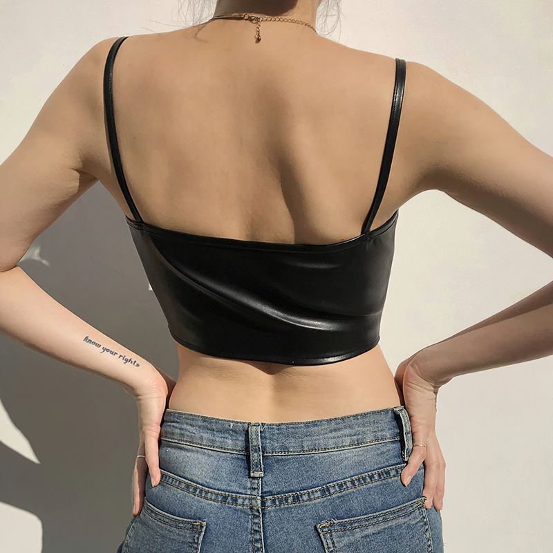 Leren Corset Top Dames – Mouwloos in PU-leer