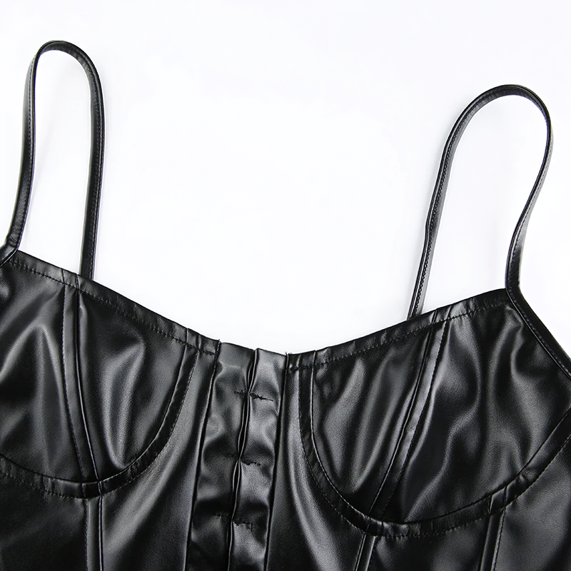 Leren Corset Top Dames – Mouwloos in PU-leer