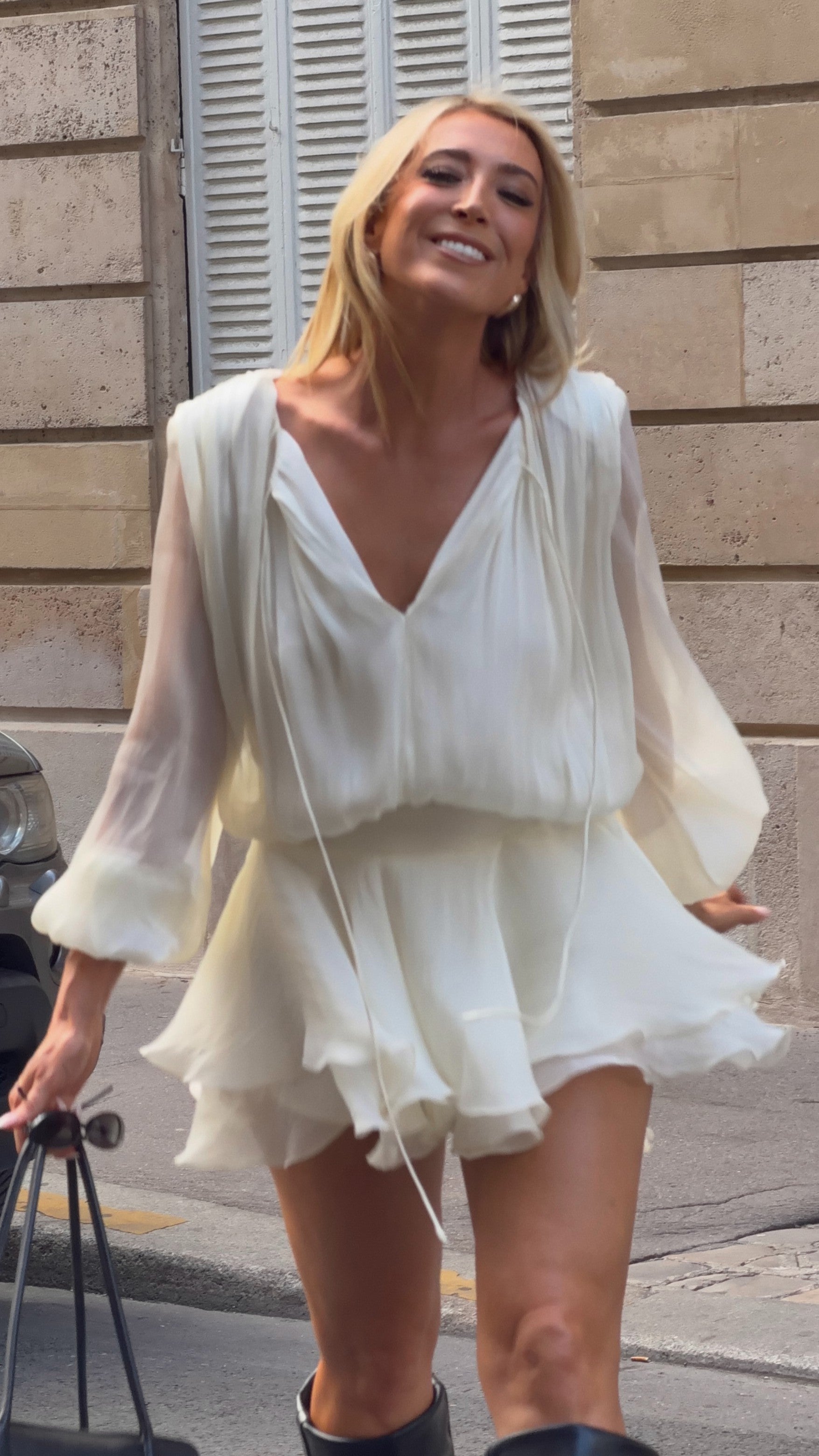 Stijlvolle Mini Jurk Cream