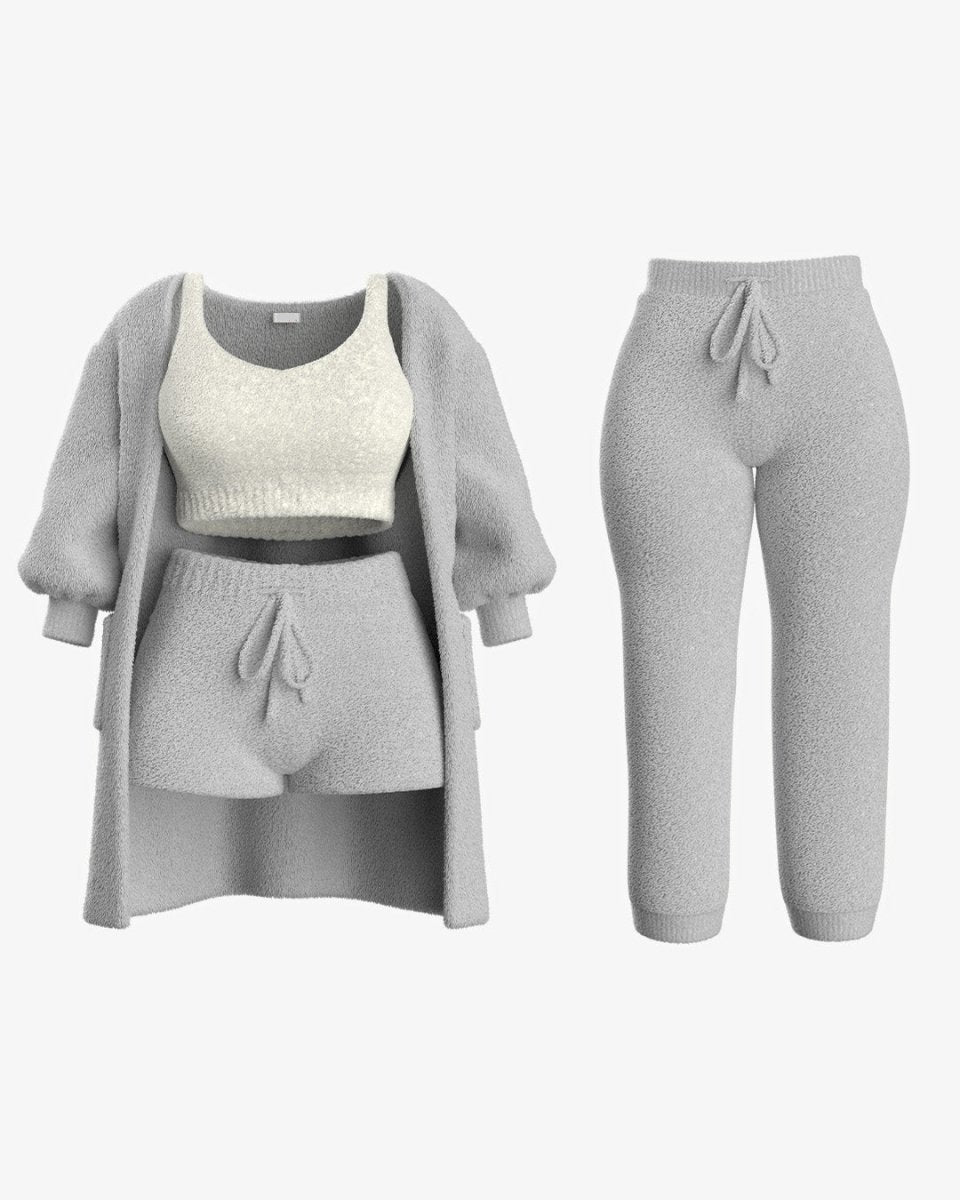 Dames Bouclé Loungeset Meerdelig | Warme Bouclé & Vormvast | Loungen & Winter