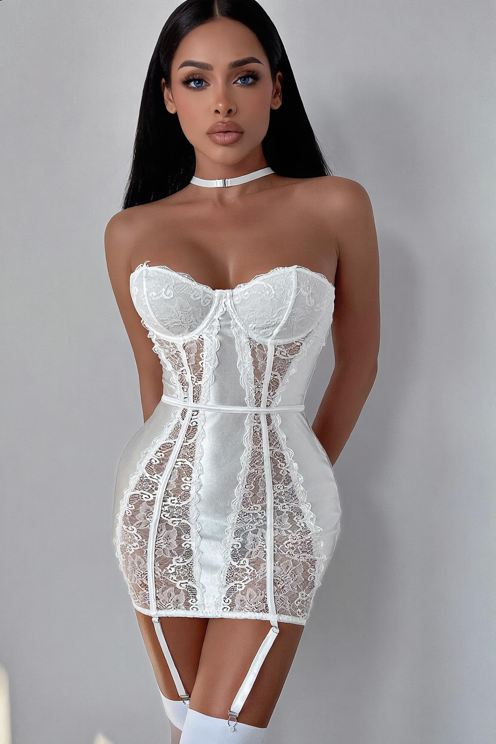Jarreteljurk Dames Satijn – Wit Met Kant Bruids – Luxe Pasvorm & Comfort