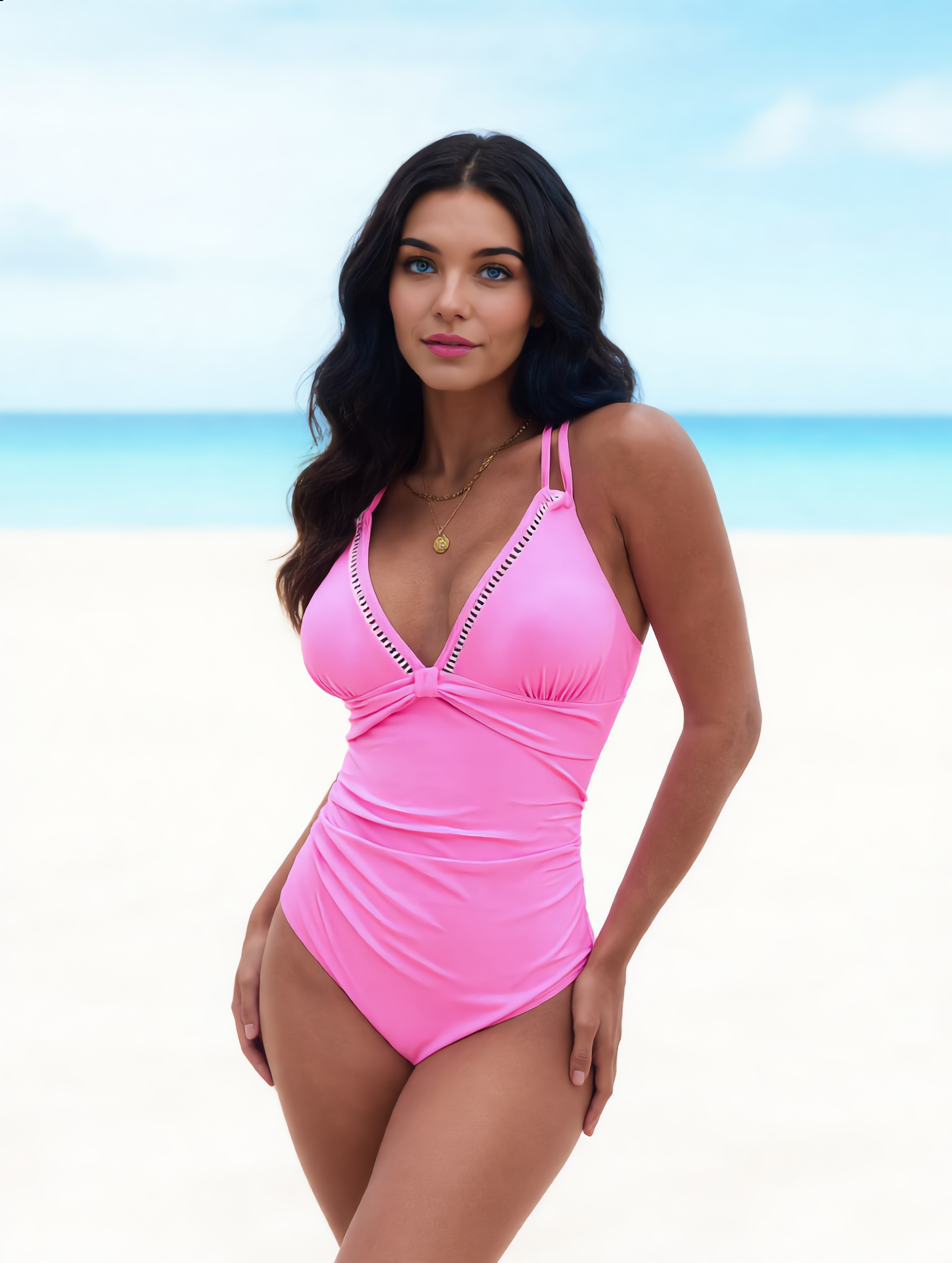Zeta Badpak Dames – Elegante Set met V-Hals en Shaping