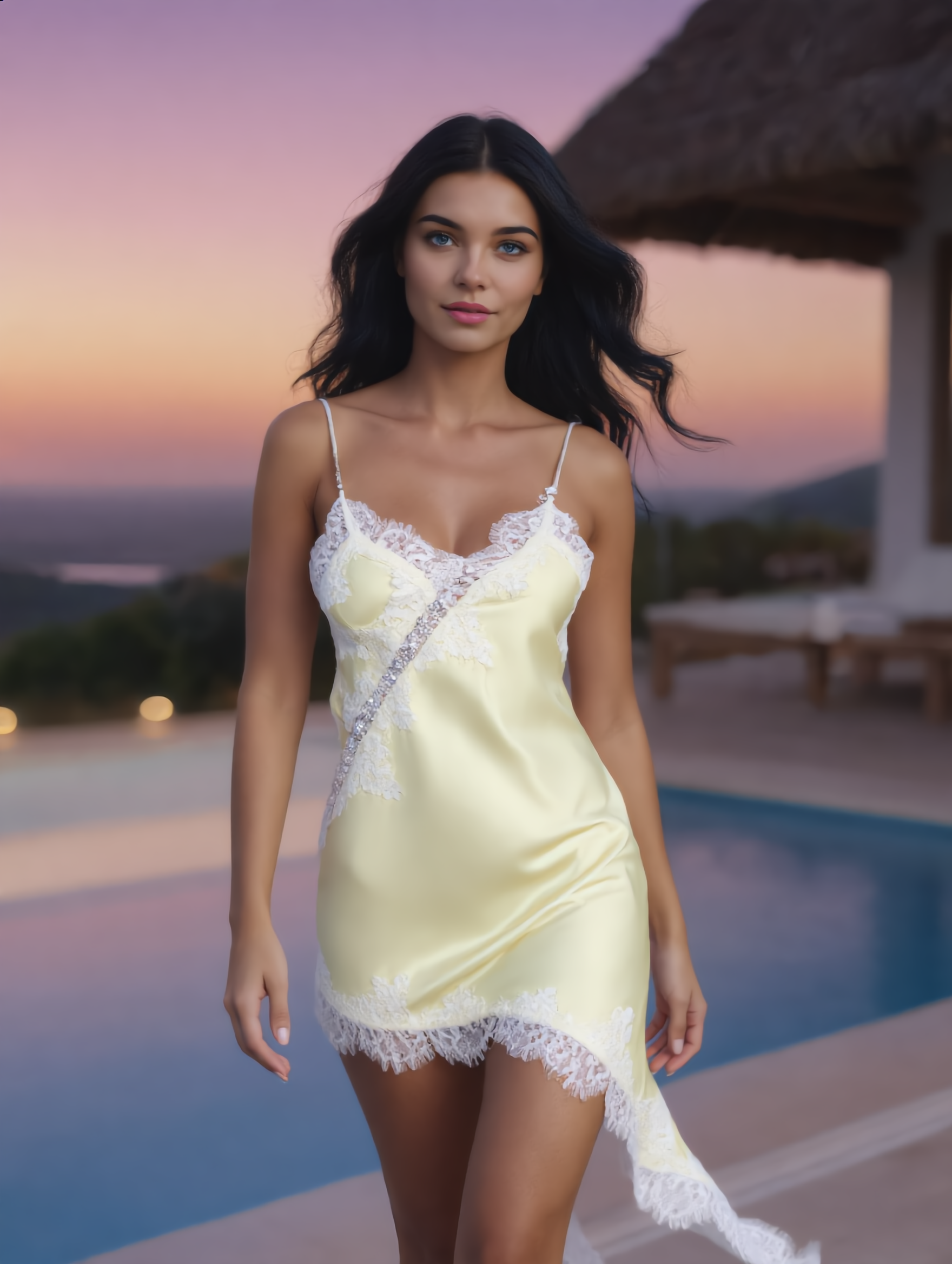 Mini Jurk V-Hals – Kant Zomerjurk Asymmetrisch