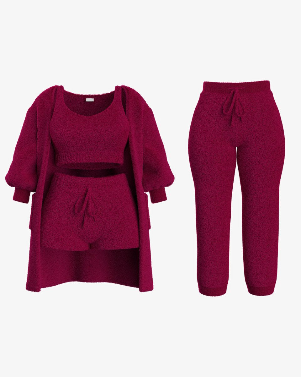 Dames Bouclé Loungeset Meerdelig | Warme Bouclé & Vormvast | Loungen & Winter