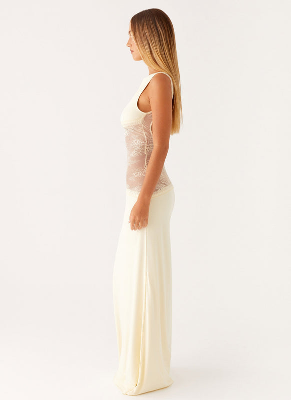 Maxi Jurk Dames – Open Rug Kant Zomerjurk Elegant
