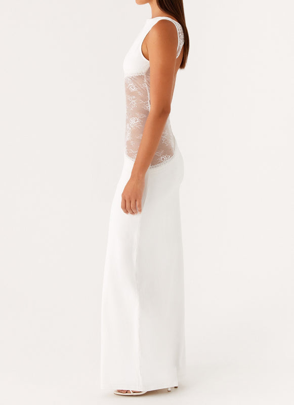 Maxi Jurk Dames – Open Rug Kant Zomerjurk Elegant