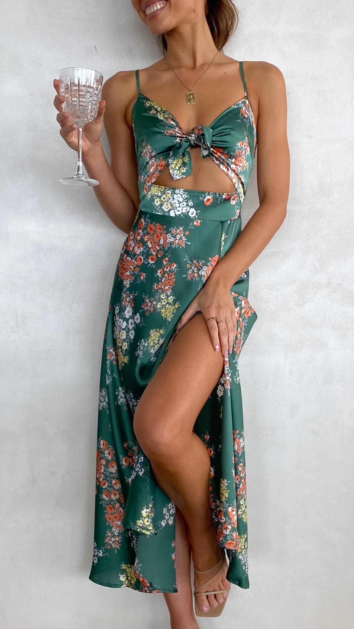 Midi Jurk Met Bloemenprint