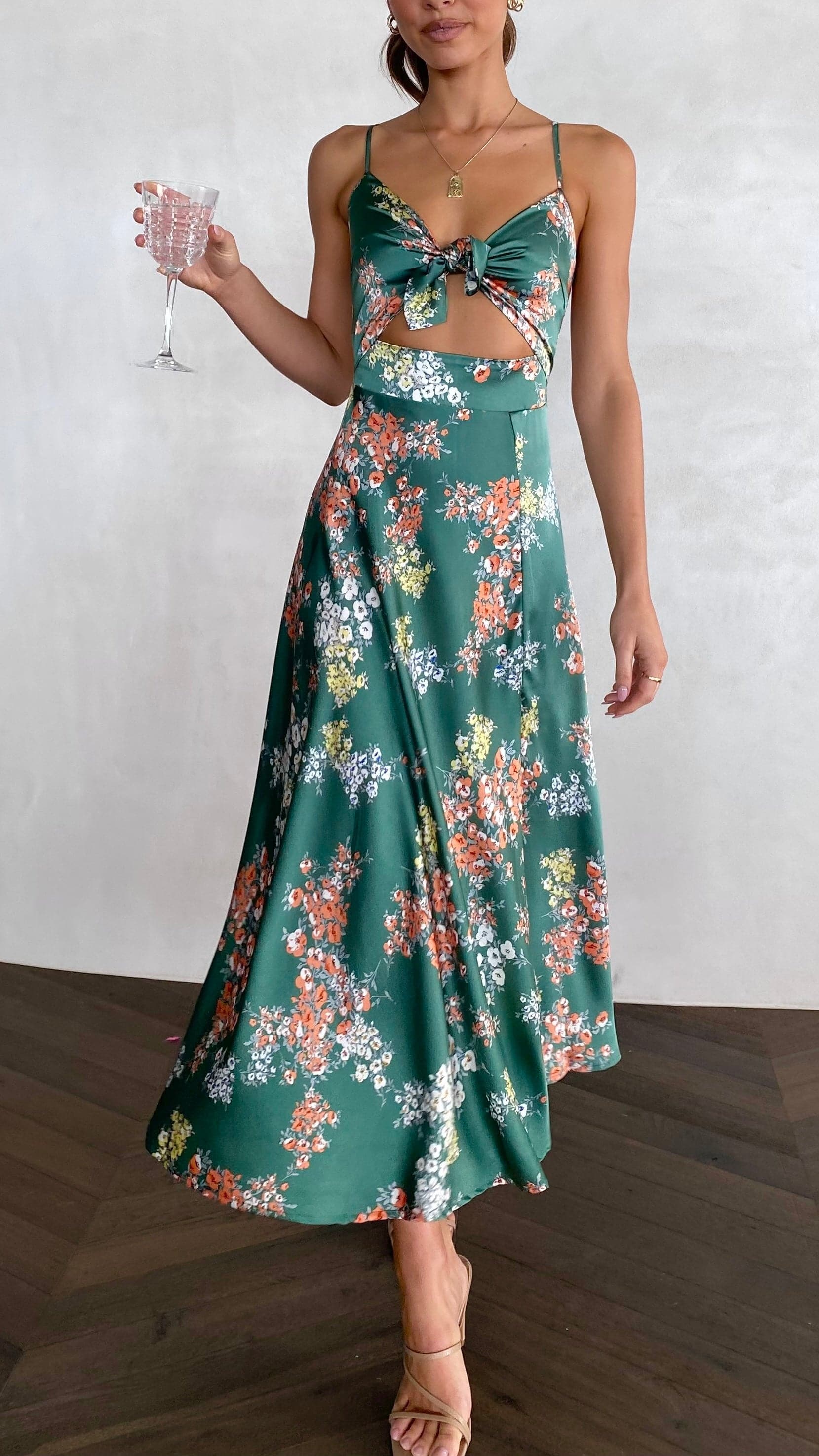 Midi Jurk Met Bloemenprint