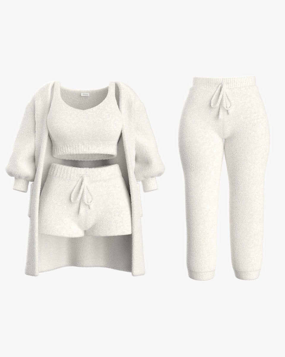 Dames Bouclé Loungeset Meerdelig | Warme Bouclé & Vormvast | Loungen & Winter