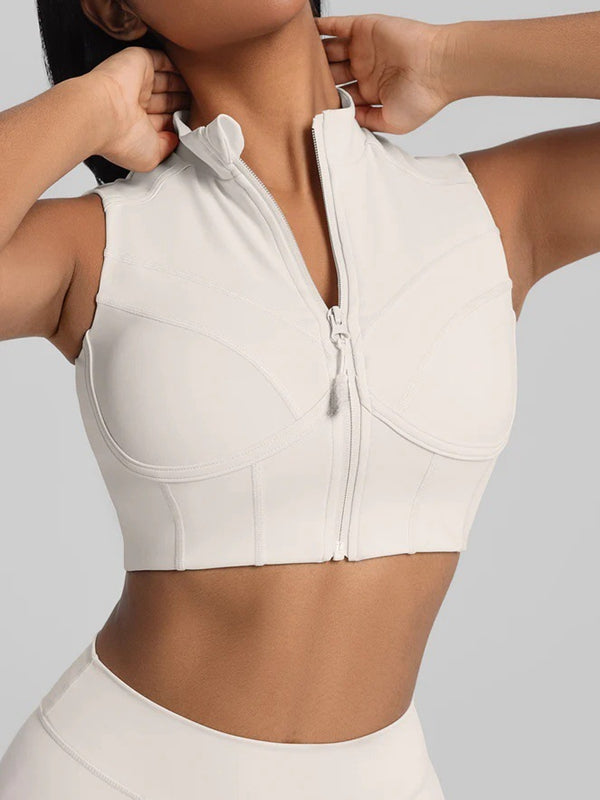 Sporttank Dames Performance – Stitch Detail met Rits