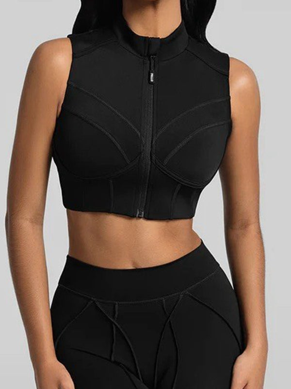 Sporttank Dames Performance – Stitch Detail met Rits